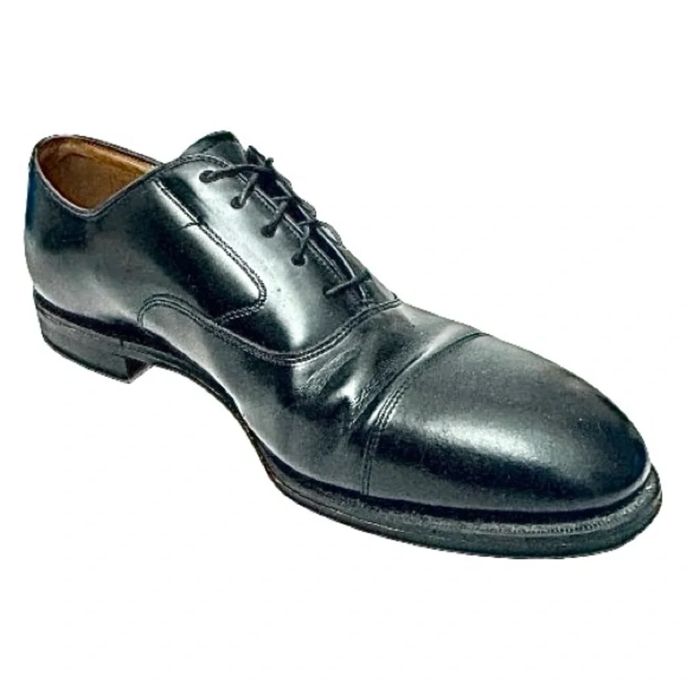 Johnston & Murphy Men’s Oxford Dress Shoes Size 9.5 Black Leather Made in Mexico